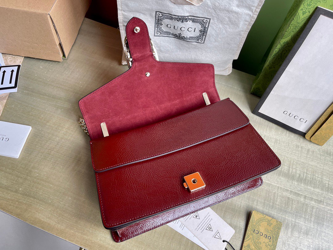 Gucci Rosso Ancora patent leather bag