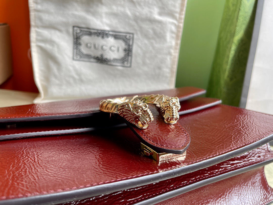 Gucci Rosso Ancora patent leather bag