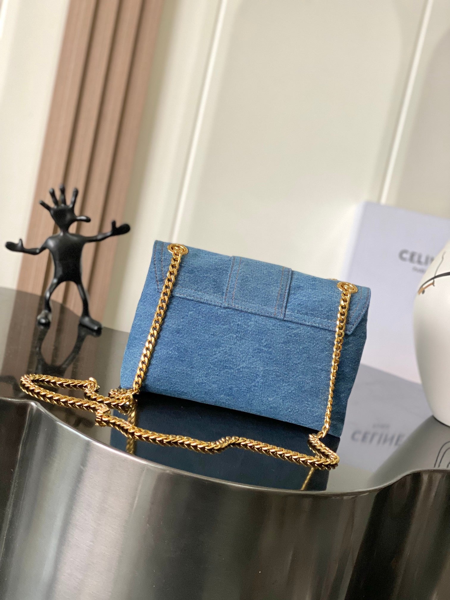 CELINE TEEN VICTOIRE SMALL DENIM BAG WITH LOGO – China Vogue